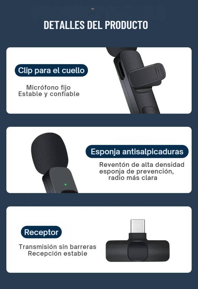 🎤 Micrófono Lavalier Inalámbrico Basix – KEYMAR