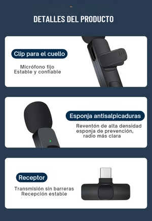 🎤 Micrófono Lavalier Inalámbrico Basix – KEYMAR